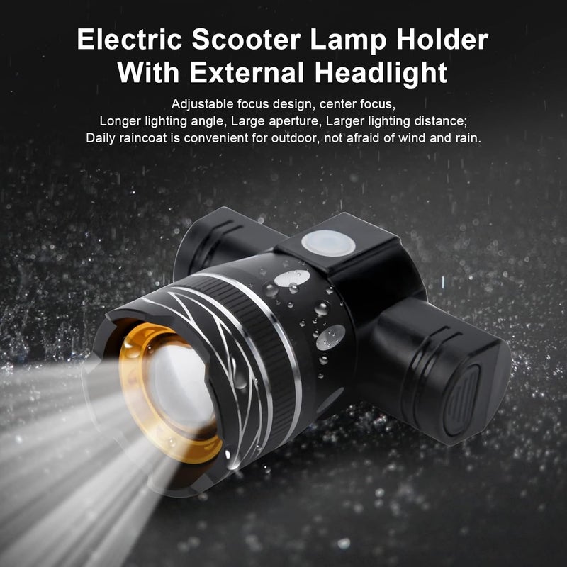 Cryfokt Electric Scooter Front LED Light Set, Rechargeable Adjustable Light for M365 Pro KUGOO ETWOW - Image 2