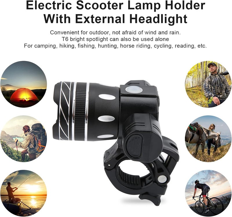 Cryfokt Electric Scooter Front LED Light Set, Rechargeable Adjustable Light for M365 Pro KUGOO ETWOW - Image 4