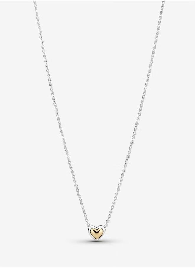 Pandora Violet GOLD SILVER HEART NECKLACE Silver Necklace Heart Necklace For Women Dainty Trendy Choker  - Image 1