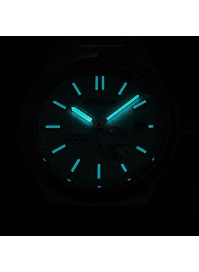 CITIZEN Nj0180-80M Automatic Men'S Watch Titanium 10 Bar Analogue Date Silver, Bracelet - Image 4