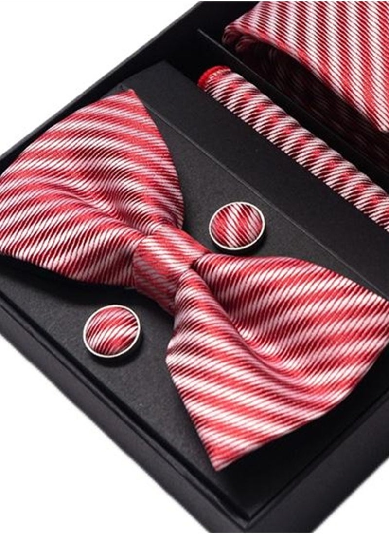 Generic - 5 pcs high-end tie for men business professional formal tie bow tie cufflinks square scarf fashion accessories gift box - Image 1