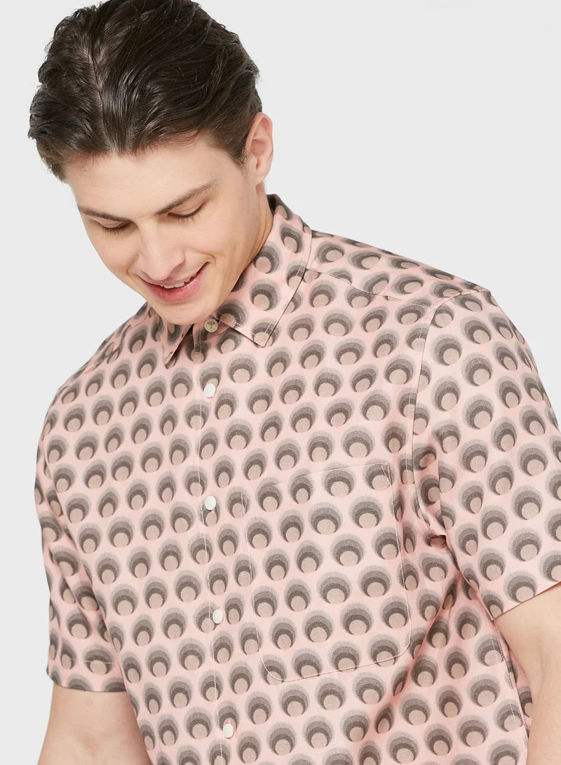 Ted Baker Retro Spot Print Regular Fit Shirt