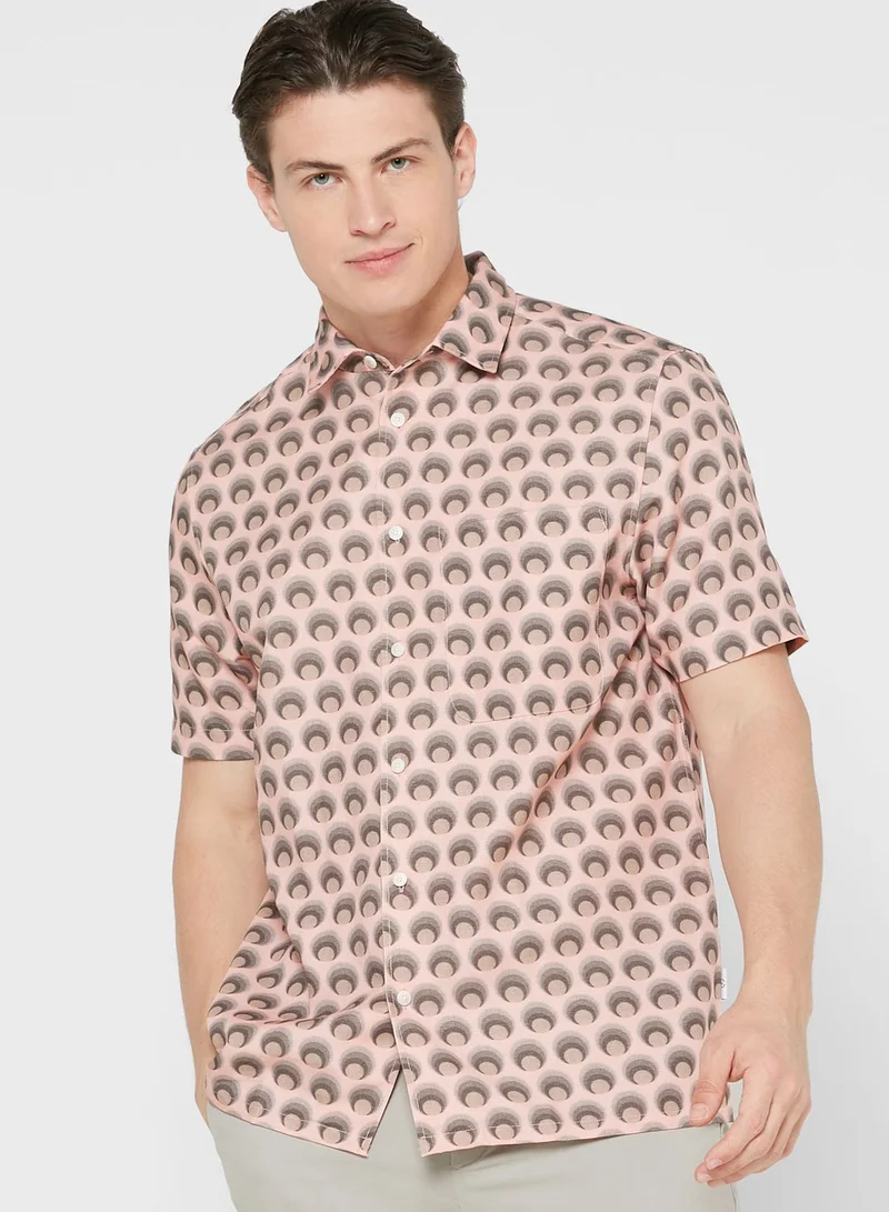 Ted Baker Retro Spot Print Regular Fit Shirt
