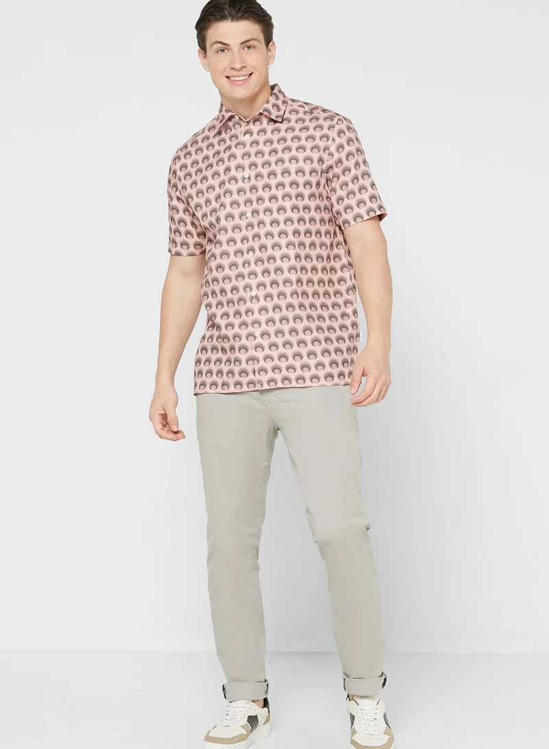 Ted Baker Retro Spot Print Regular Fit Shirt