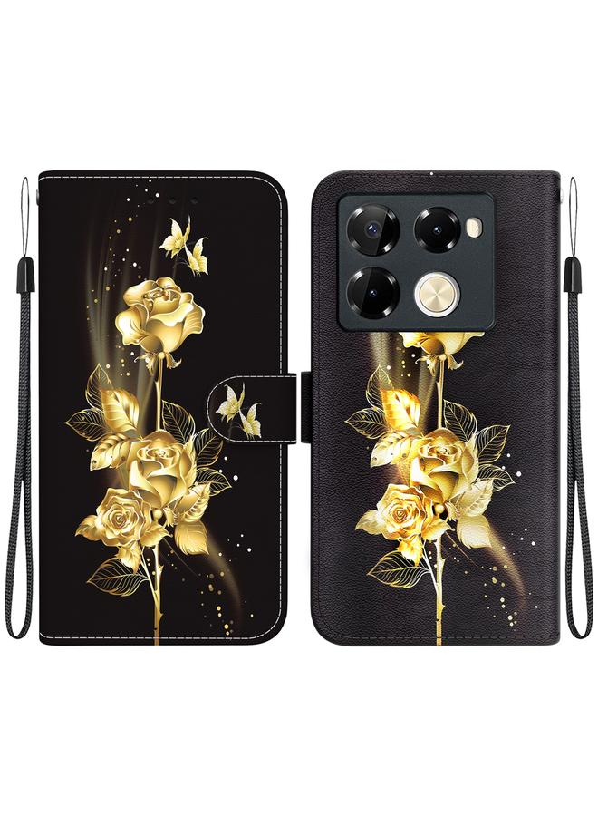 اس-توب جراب لهاتف Infinix Note 40 Pro 5G / 40 Pro 4G جراب هاتف جلدي برسومات ملونة وملمس كريستالي - Image 1