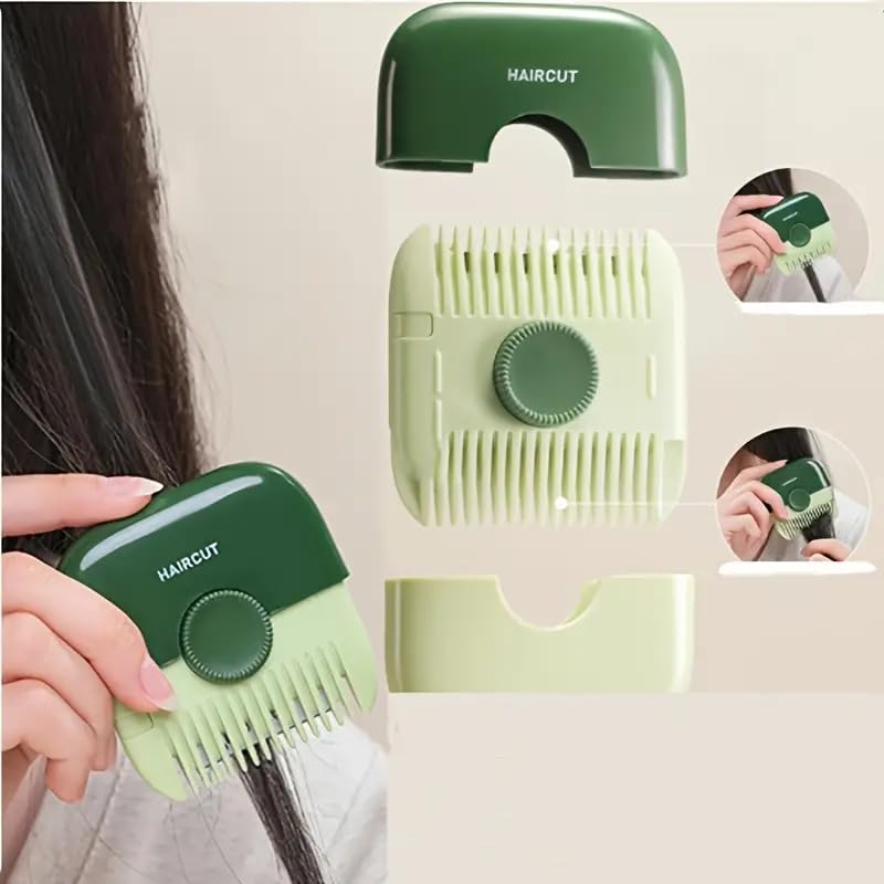 KWINTO Unisex 2 In 1 Hand Powered Hair Trimmer, Adjustable Blades Double Sided Hair Cutting Razor Comb, Sharp Hair Cutter Comb, Hair Clipper Bang Comb Styling Tool - Image 3