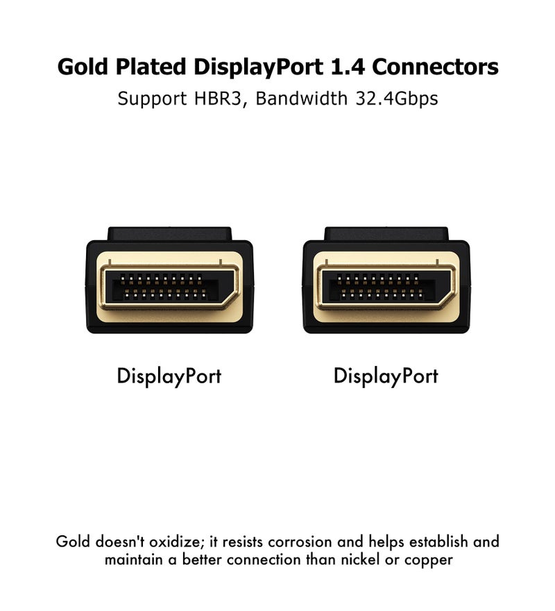 infinnet DisplayPort Cable 1.4, 8K DisplayPort 1.4 1.4a Cable 2K 280Hz 240Hz 165Hz 4K 160Hz 144Hz 1080p 390Hz 360Hz HBR3 Cord HDR VESA Certified, 2m (6 feet) - Image 3