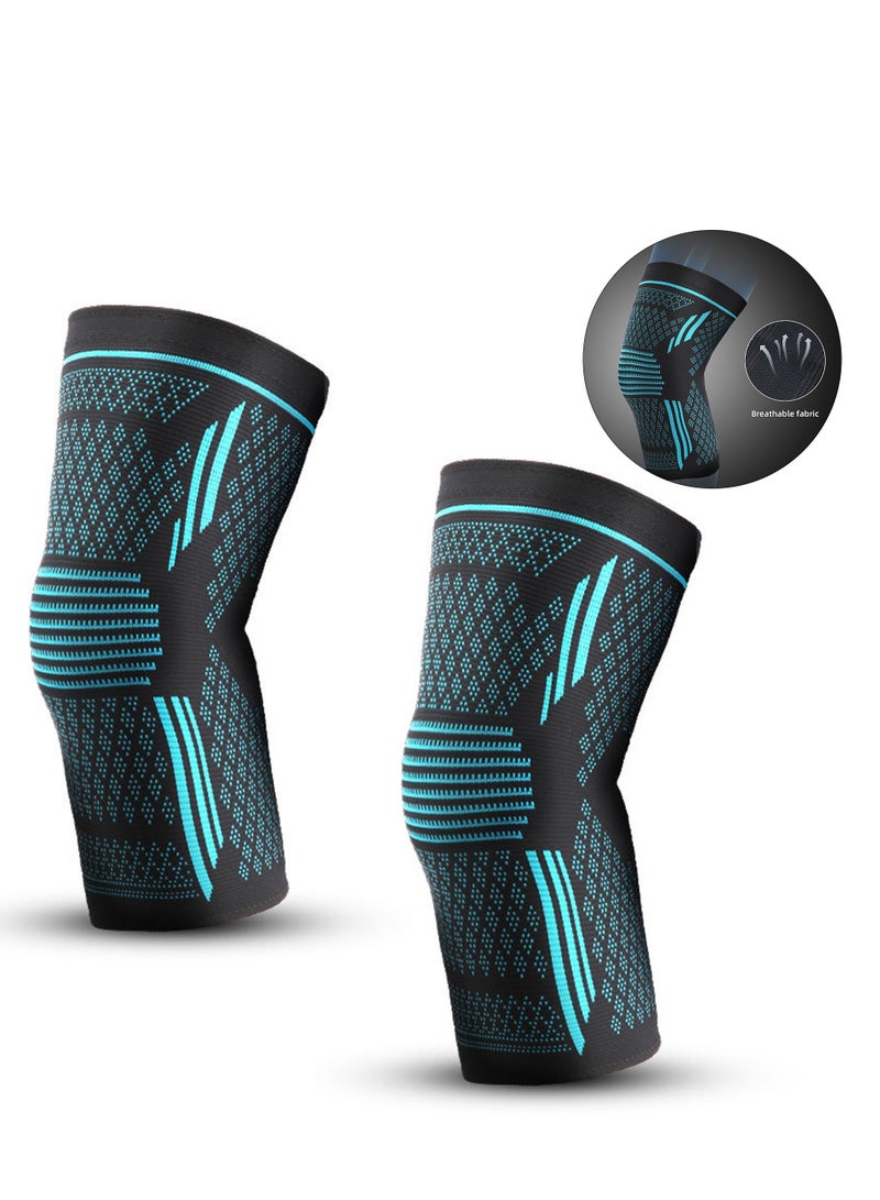 Knee Brace 2 Pack Compression Sleeve Support for Men & Women – Ideal for Weightlifting, Gym Workouts, Hiking, and Sports – Provides Maximum Stability and Pain Relief for Active Lifestyles - Image 1