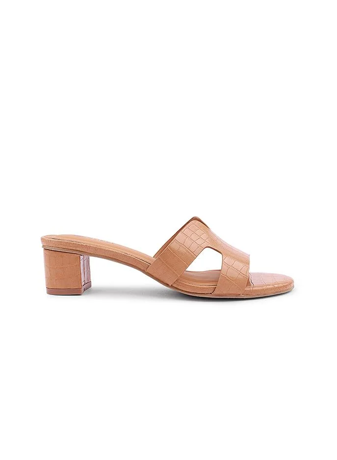 كابلي Cuple Cutout Strap Block Heel Sandals