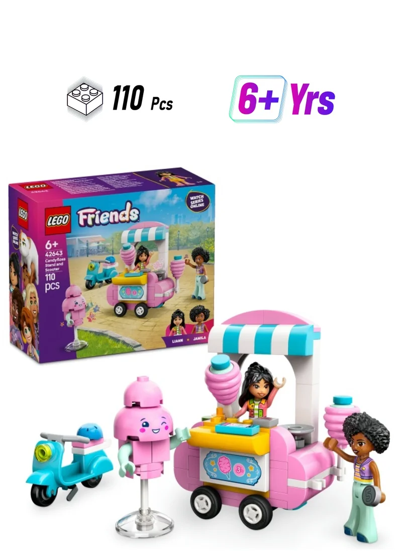 LEGO Friends Candyfloss Stand and Scooter Toy Pretend-Play Set 42643 (110) Pieces
