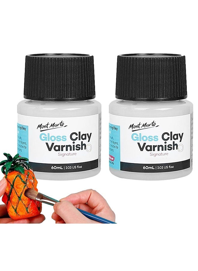 مونت مارتي ورنيش الطين اللامع - مانع تسرب واقٍ قائم على الماء للفنون والحرف الطينية، 60 مل + 60 مل - Image 1
