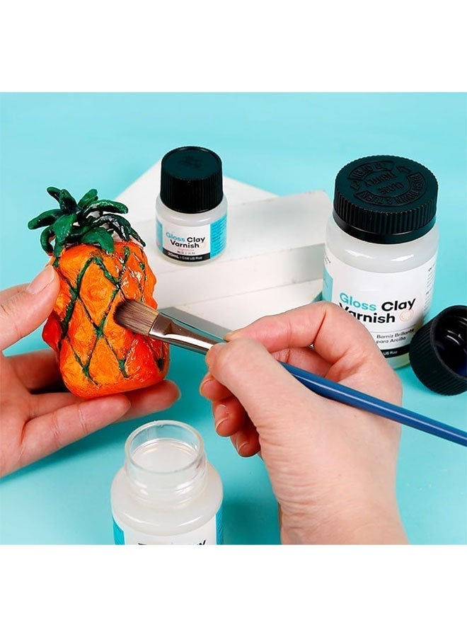 مونت مارتي ورنيش الطين اللامع - مانع تسرب واقٍ قائم على الماء للفنون والحرف الطينية، 60 مل + 60 مل - Image 2