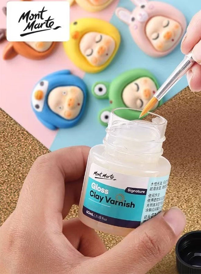 مونت مارتي ورنيش الطين اللامع - مانع تسرب واقٍ قائم على الماء للفنون والحرف الطينية، 60 مل + 60 مل - Image 4