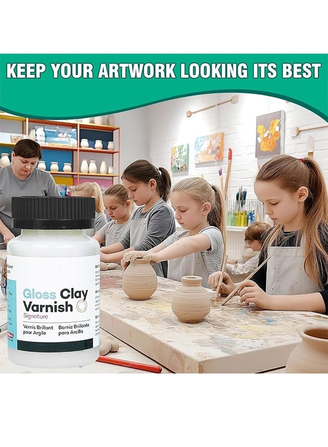 مونت مارتي ورنيش الطين اللامع - مانع تسرب واقٍ قائم على الماء للفنون والحرف الطينية، 60 مل + 60 مل - Image 3