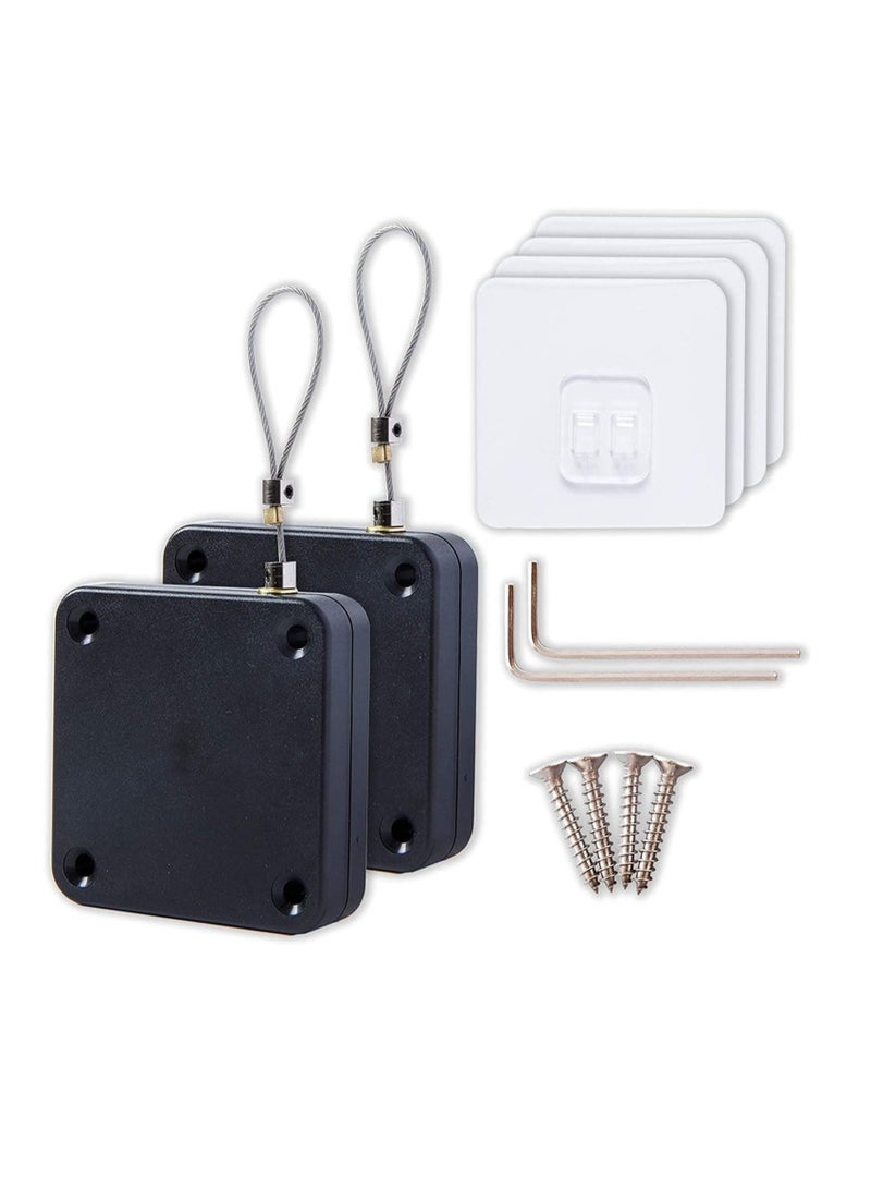 Hihonor Door Closer, Automatic Sensor Door Closer Punch-Free Spring Door Commercial Multifunctional Door Closer, Door Closer for Bedroom/Storm/Home (2 Pack Black)