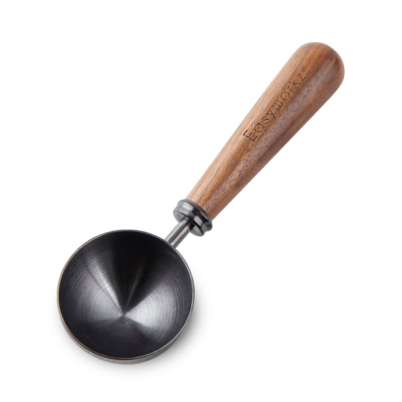 Easyworkz Retro Stainless Steel Coffee Spoon With Black Walnut Handle,10g - Measuring Spoon (Gunmetal) - Image 1