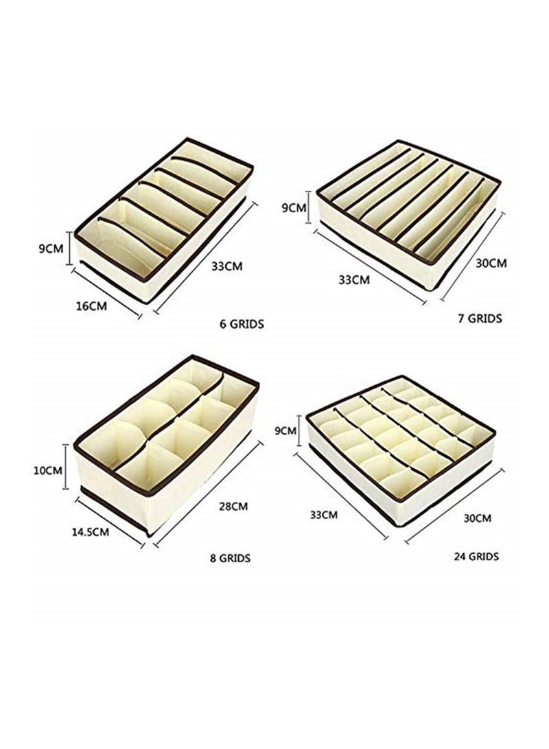 4 قطعة تحتوي على مربع من القماش غير المنسوجة الكرتون للطي ربطة عنق حمالة الصدر الجوارب الملابس الداخلية تحتوي على مربع ، مربع تخزين خزانة المنزل - Image 5