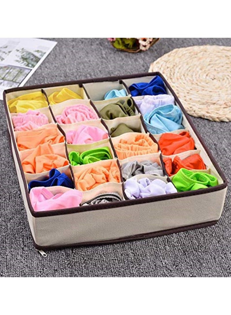 4 قطعة تحتوي على مربع من القماش غير المنسوجة الكرتون للطي ربطة عنق حمالة الصدر الجوارب الملابس الداخلية تحتوي على مربع ، مربع تخزين خزانة المنزل - Image 3