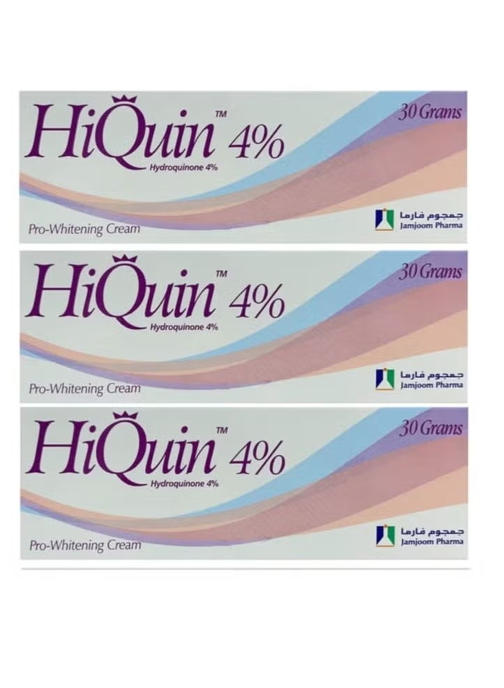 Pack of 3 Hiquin Pro Whitening beauty Hiqin Cream 4% 30grams