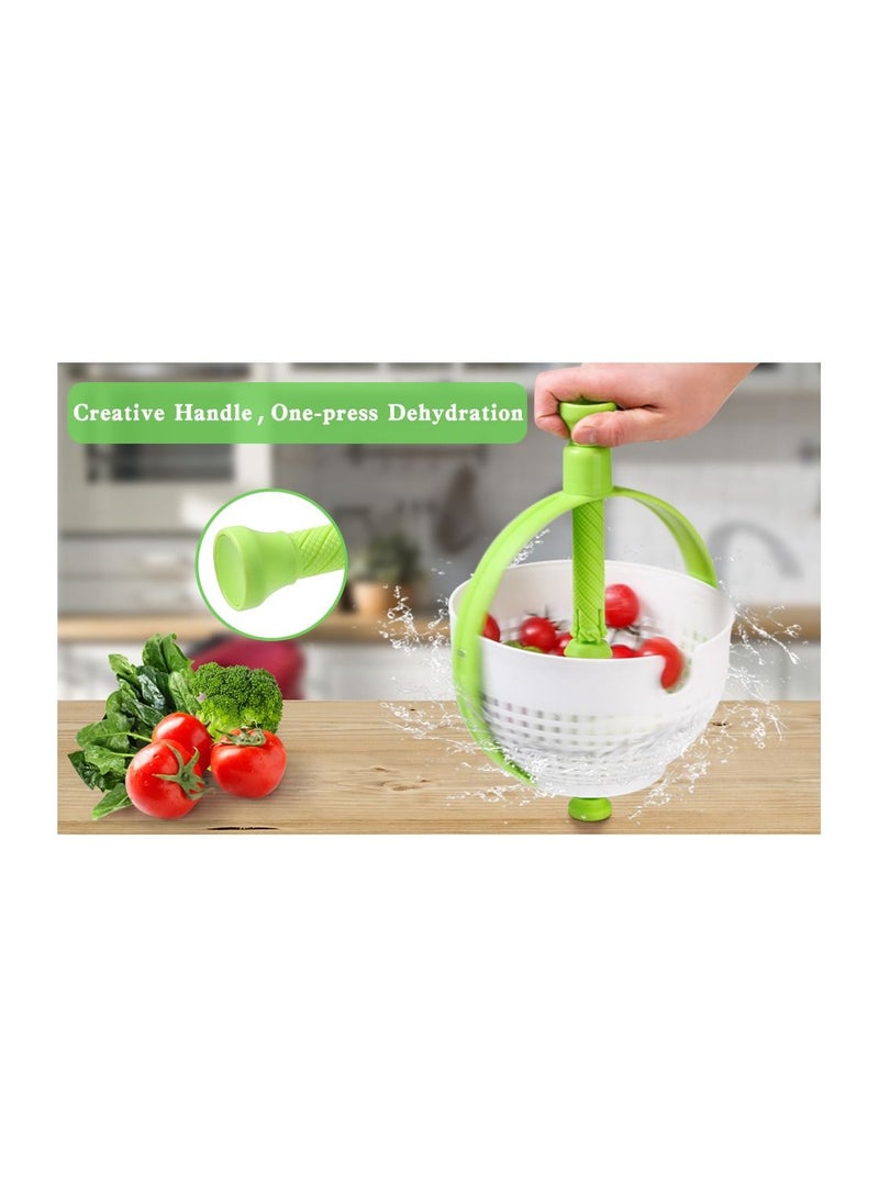 Salad Spinner & Drain Lettuce Colander Easy-To-Use Fruit Salad Washing Filter Vegetables Fruits Rotating Drain Basket With Collapsible Handle for Tastier Fresher Food  - Image 3