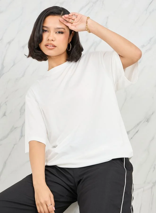 Take Two Oversized Solid Longline T-Shirt