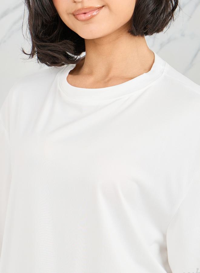 Take Two Oversized Solid Longline T-Shirt - Image 4