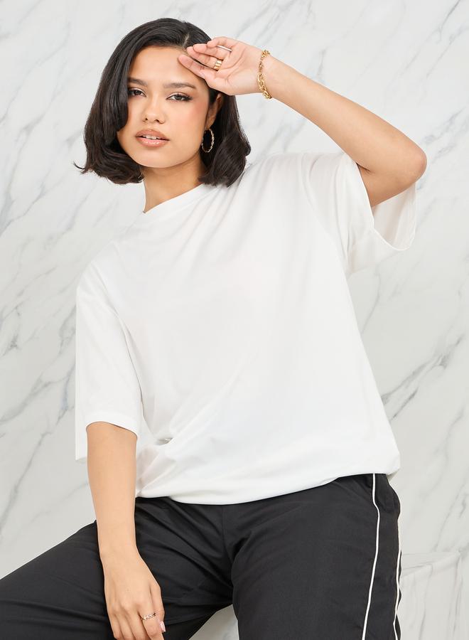 Take Two Oversized Solid Longline T-Shirt - Image 3