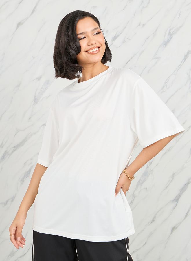 Take Two Oversized Solid Longline T-Shirt - Image 1