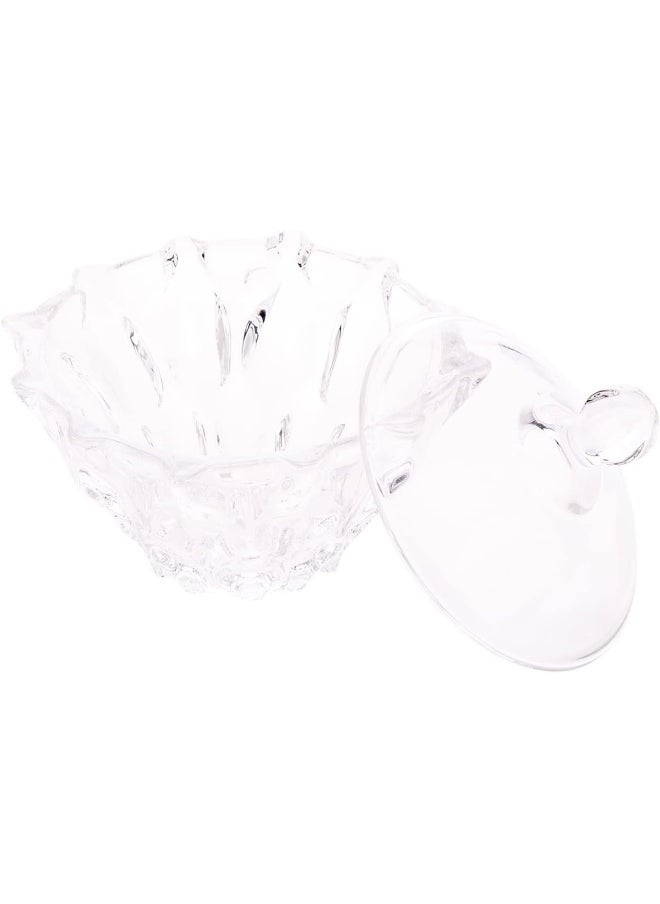 AKDC AKDC Glass Sugar Pot L(12CM) XW(12CM) XH(10CM) transparent  - Image 3