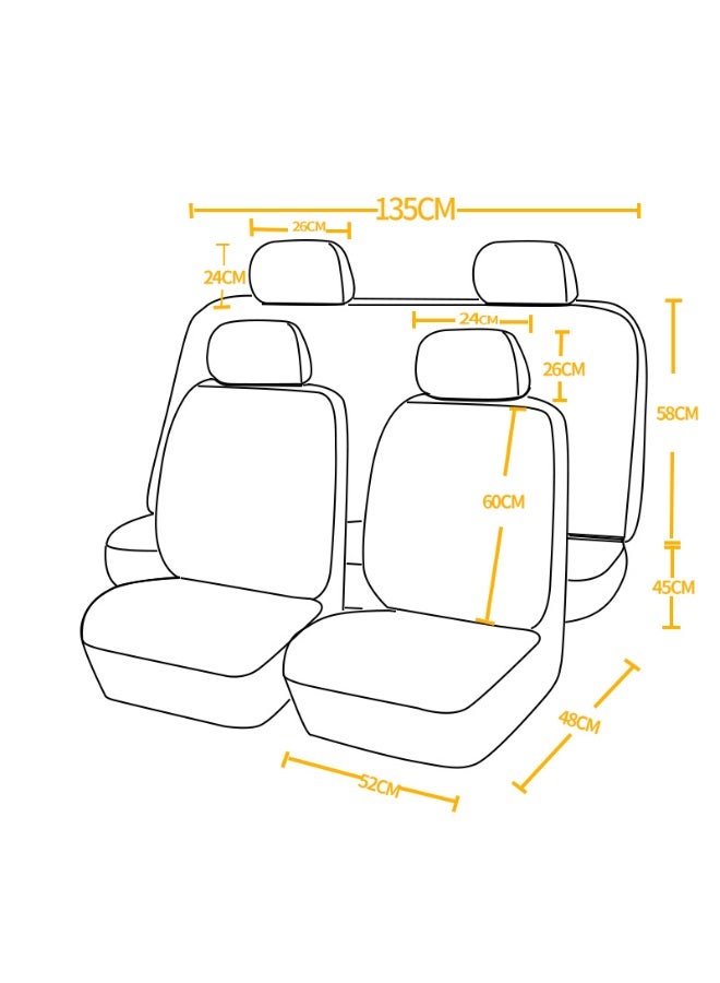 Car Seat Cover (Full Set), Durable, Breathable, Waterproof, Anti-fouling, Universal, Suitable for Car/Truck/SUV (Black) - Image 2