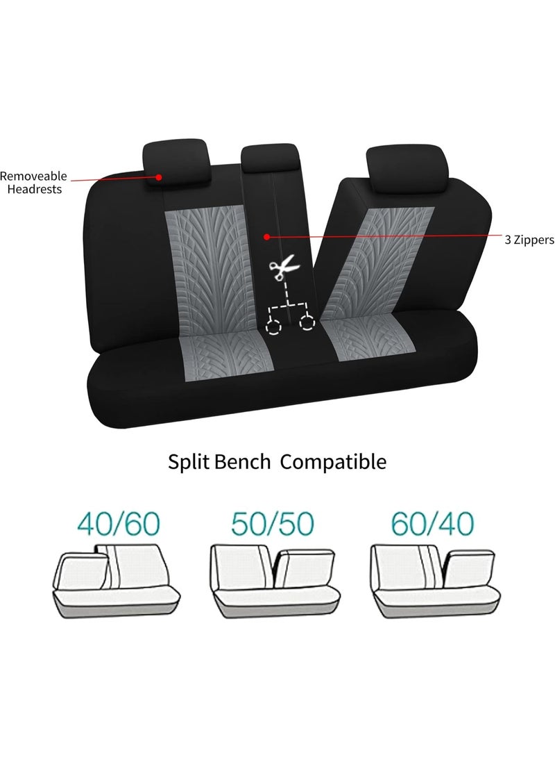Car Seat Cover (Full Set), Durable, Breathable, Waterproof, Anti-fouling, Universal, Suitable for Car/Truck/SUV (Black) - Image 3