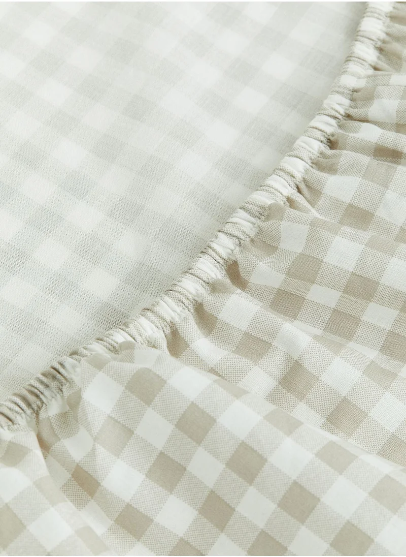 اتش اند ام Gingham-Checked Fitted Sheet