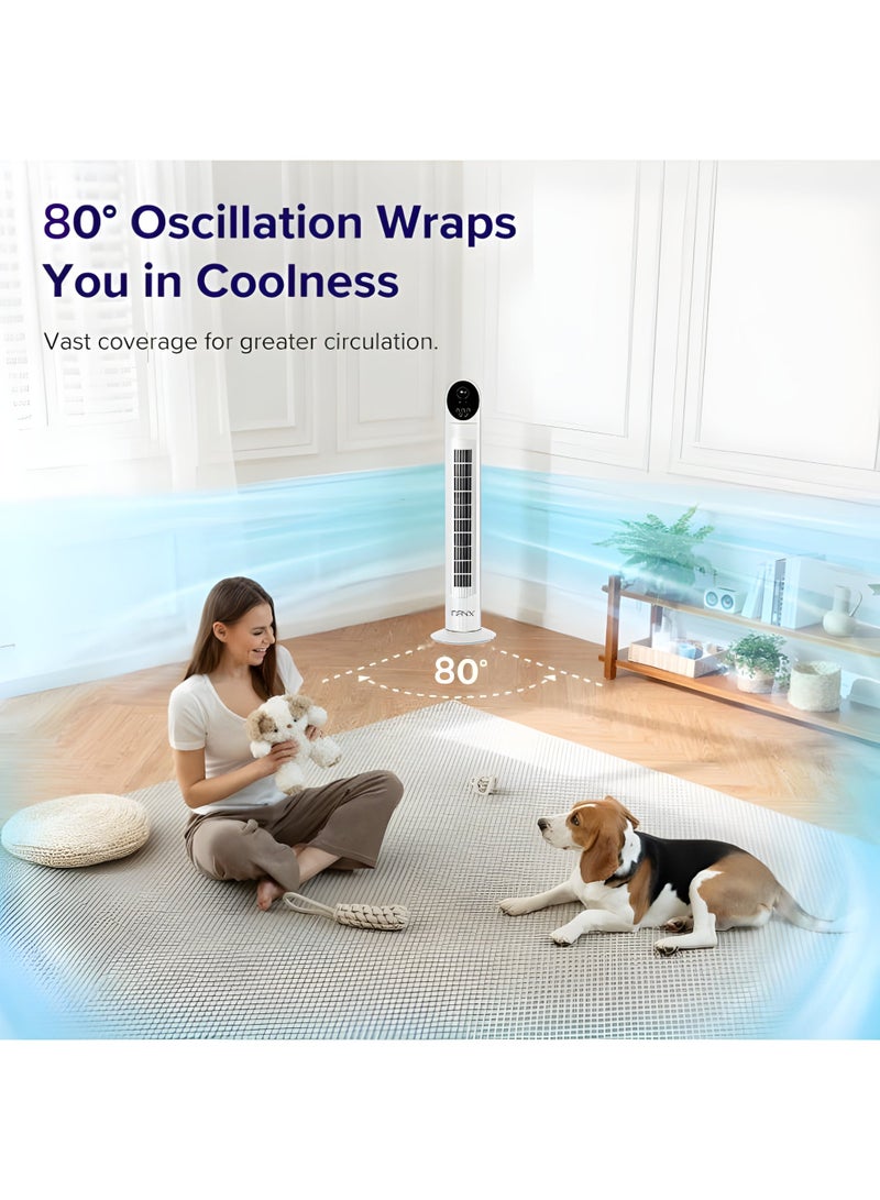 دينكس مروحة برجية - تبريد قوي مع تحكم بثلاث سرعات وتذبذب 80 درجة - تصميم عصري بقوة 40 واط DX2619 - Image 4
