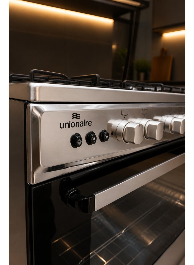 UNIONAIRE Gas Oven Stainless Steel 5 Burners 60x80 With Spacious Cooking Capacity and Durable Design - Image 3