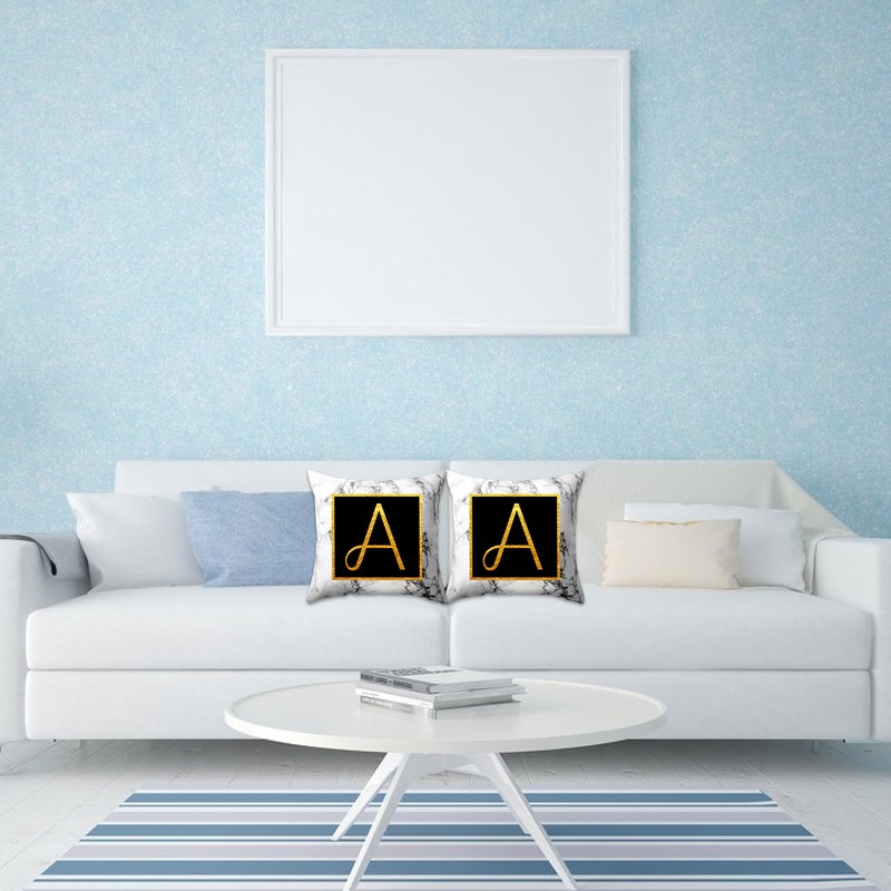 Marbled Golden Letters Pillowcase Sofa Pillow Cushion Cover  45 * 45cm - Image 4