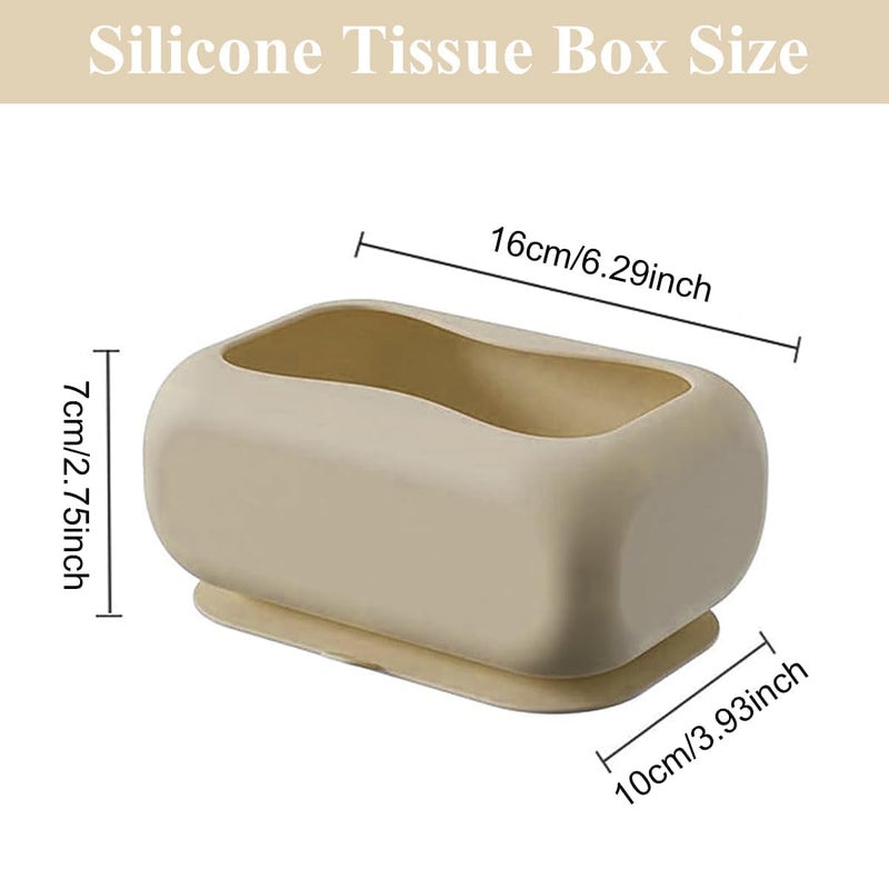 ZURITY Silicone Suction Cup Tissue Box, Suction Cup Napkin Storage Box, Suction Cup Tissue Box Holder, for Bathroom, Office, Kitchen, Living Room, Balcony, Car - Image 4