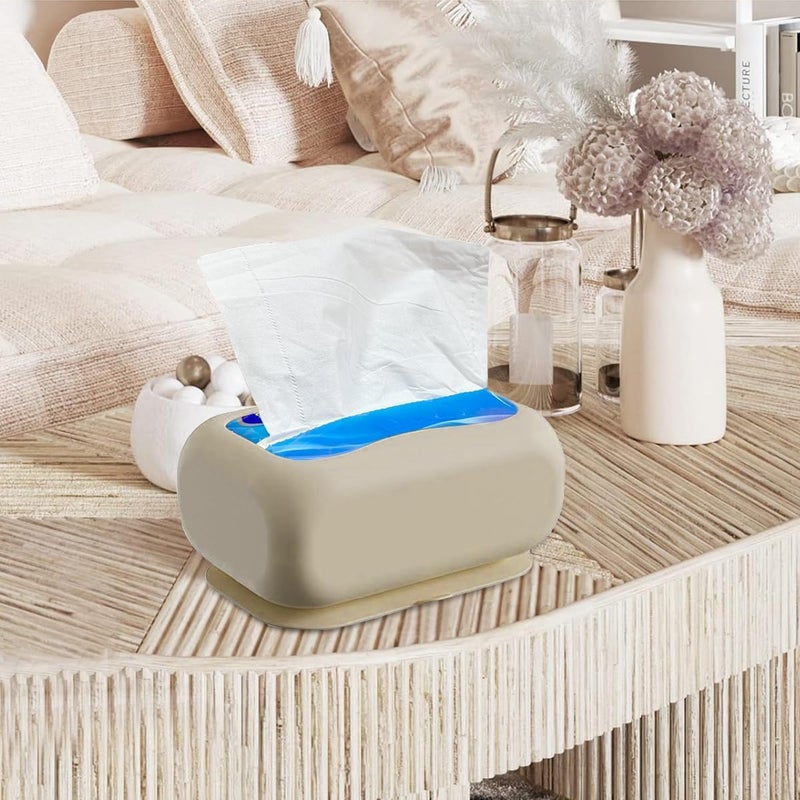 ZURITY Silicone Suction Cup Tissue Box, Suction Cup Napkin Storage Box, Suction Cup Tissue Box Holder, for Bathroom, Office, Kitchen, Living Room, Balcony, Car - Image 3
