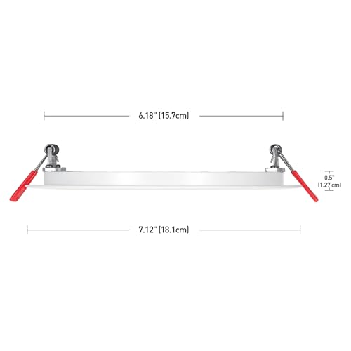 GLOBE Electric 91126 6" Ultra Slim LED Integrated Recessed Lighting Kit, 4-Pack, 12 Watts, Energy Star, Dimmable Lights, Wet and IC Rated, White Finish, 6.31" Hole Size, Home Renovation - Image 4