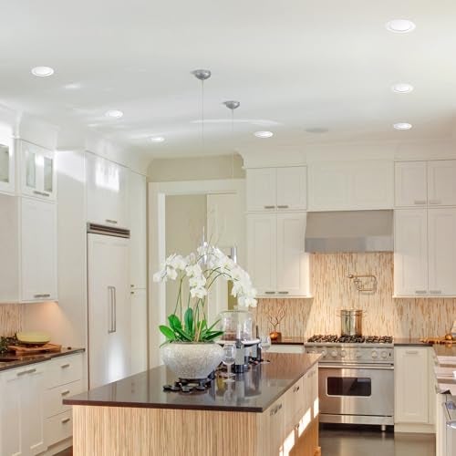 GLOBE Electric 91126 6" Ultra Slim LED Integrated Recessed Lighting Kit, 4-Pack, 12 Watts, Energy Star, Dimmable Lights, Wet and IC Rated, White Finish, 6.31" Hole Size, Home Renovation - Image 2