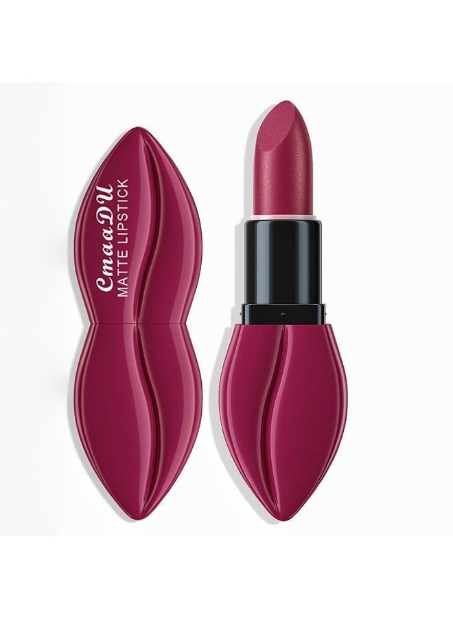 CmaaDu Matte Velvet Lipstick, 3.5g High-Pigment Lip Color, Waterproof & Smudge-Proof Cream Stick, Non-Drying Finish - #04 Vibrant Fuchsia - Image 2