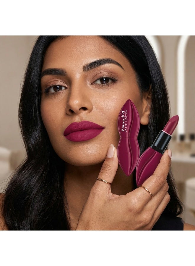 CmaaDu Matte Velvet Lipstick, 3.5g High-Pigment Lip Color, Waterproof & Smudge-Proof Cream Stick, Non-Drying Finish - #04 Vibrant Fuchsia - Image 4
