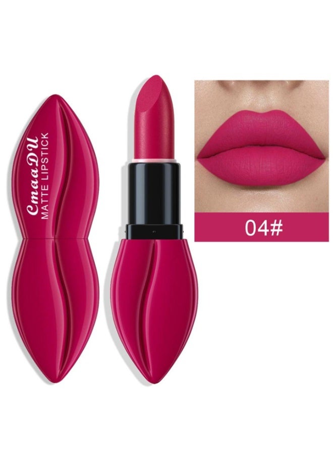 CmaaDu Matte Velvet Lipstick, 3.5g High-Pigment Lip Color, Waterproof & Smudge-Proof Cream Stick, Non-Drying Finish - #04 Vibrant Fuchsia - Image 2