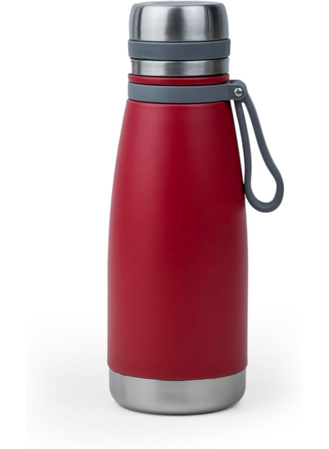 Nessan Elsa 523Ml Stainless Steel Vacuum Bottle - Double Wall Insulation For Hot And Cold Beverages - Comfortable To Hold - Easy To Carry - Indoor And Outdoor Use - Red - Image 1