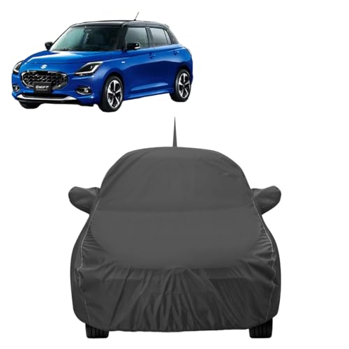 Auto Hub Maruti Swift (Model: 2024-Till Date) Car Cover with Mirror & Antenna Pockets and Dustproof, Heat Resistant, Swift Car Cover, Grey - Image 1