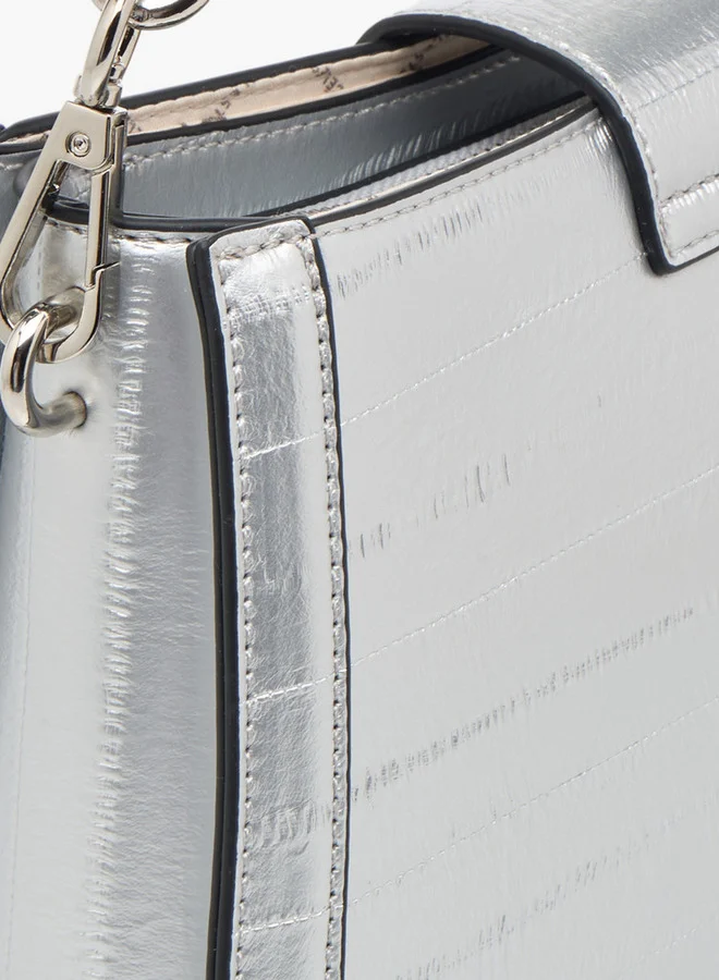 Celeste Women's Textured Shoulder Bag with Zip Closure and Chain Strap
