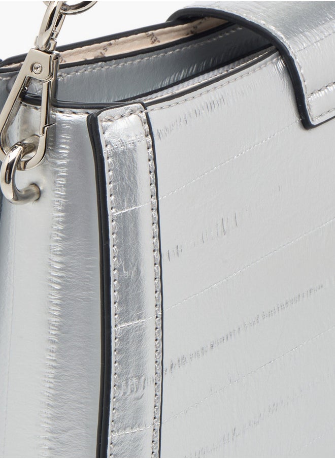 Celeste Women's Textured Shoulder Bag with Zip Closure and Chain Strap  - Image 5