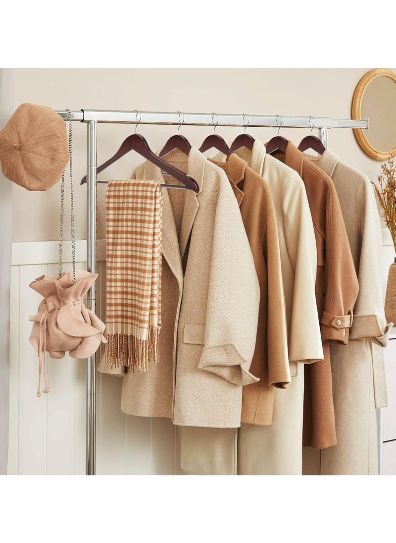 Solid Wood Hangers, Non-Marking and Non-Slip- 360 Degree Swivel Hook&Groove - Vintage Walnut Finish, Hanger for  Pants,Suit,Jackets(10 Pack)