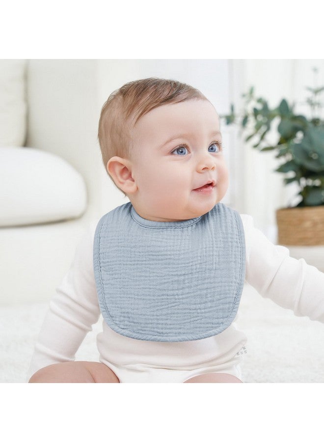 Bearmoss Muslin Baby Drooling Bibs 8 Pack, 100% Cotton Square Adjustable Bandana Bibs Gift for Baby Girls Boys Teething Drool (Mint Iceberg) - Image 4