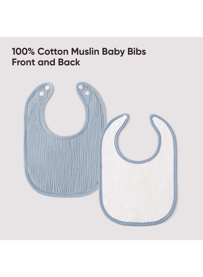 Bearmoss Muslin Baby Drooling Bibs 8 Pack, 100% Cotton Square Adjustable Bandana Bibs Gift for Baby Girls Boys Teething Drool (Mint Iceberg) - Image 5