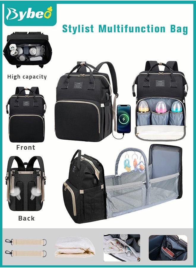 Baby Diaper Bag Backpack, Multifunction Diapers Changing Station & Toy Bar for Outdoor and Travel, Infant Shower Gifts, Large Capacity, USB Port, 3 Toys - pzsku/ZE5F10719FA1960F6A060Z/45/_/1668824764/329c296a-a401-4427-bbf6-42b5ca39af84